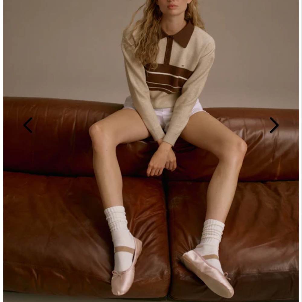 Adanola Beige and Brown Crew Neck Sweater